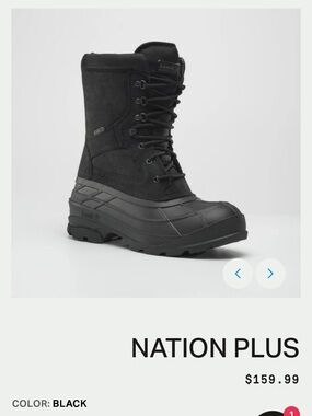Brand New Kamil Nation Plus Black/Brown Men's Winter Boots